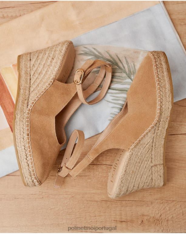 alpargata vivian com recorte inferior Polin et moi JV4FH488 calçados camelo