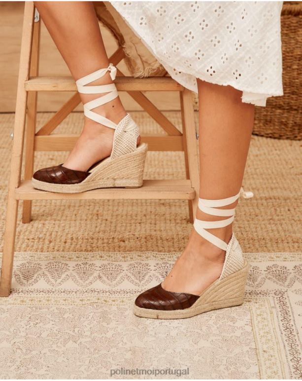 alpercata de couro rania Polin et moi JV4FH474 calçados marrom