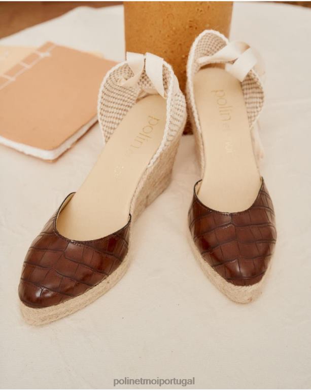 alpercata de couro rania Polin et moi JV4FH474 calçados marrom