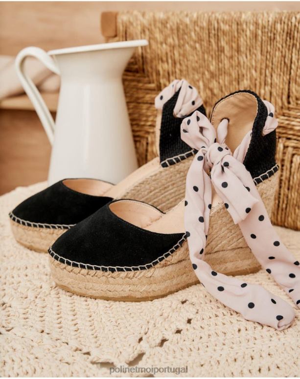 céu de plataforma de alpercata Polin et moi JV4FH412 calçados preto