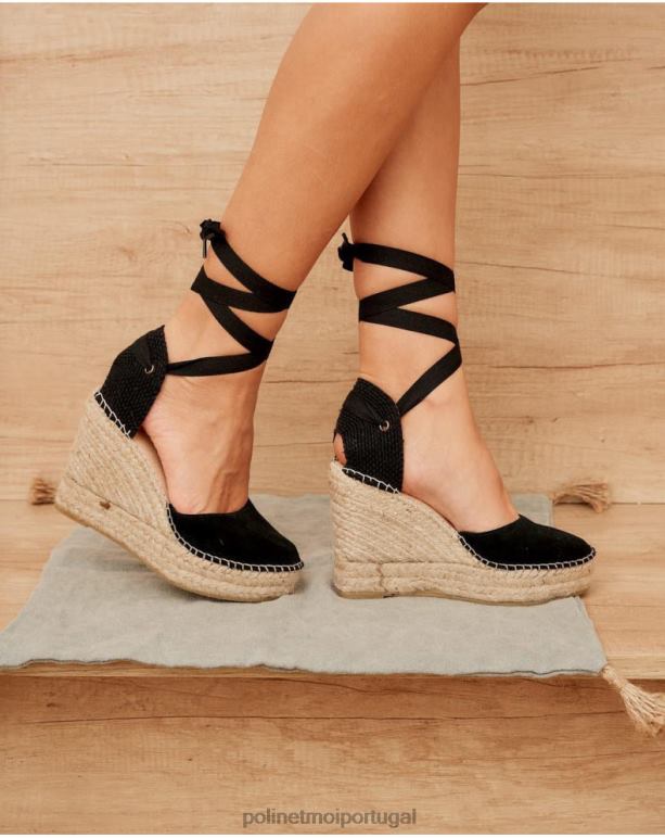 céu de plataforma de alpercata Polin et moi JV4FH412 calçados preto