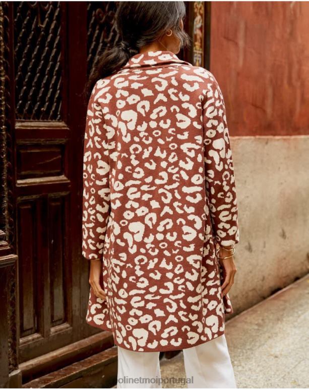 casaco animal estampado nere Polin et moi JV4FH368 roupas marrom