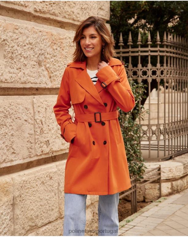 trench coat clássico emília Polin et moi JV4FH365 roupas laranja