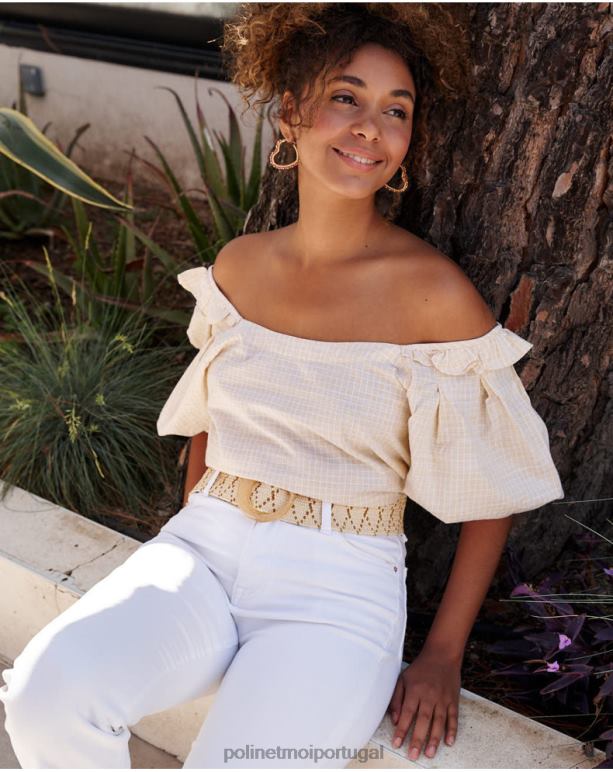 blusa abullonada sálvia Polin et moi JV4FH168 roupas pistache/limão