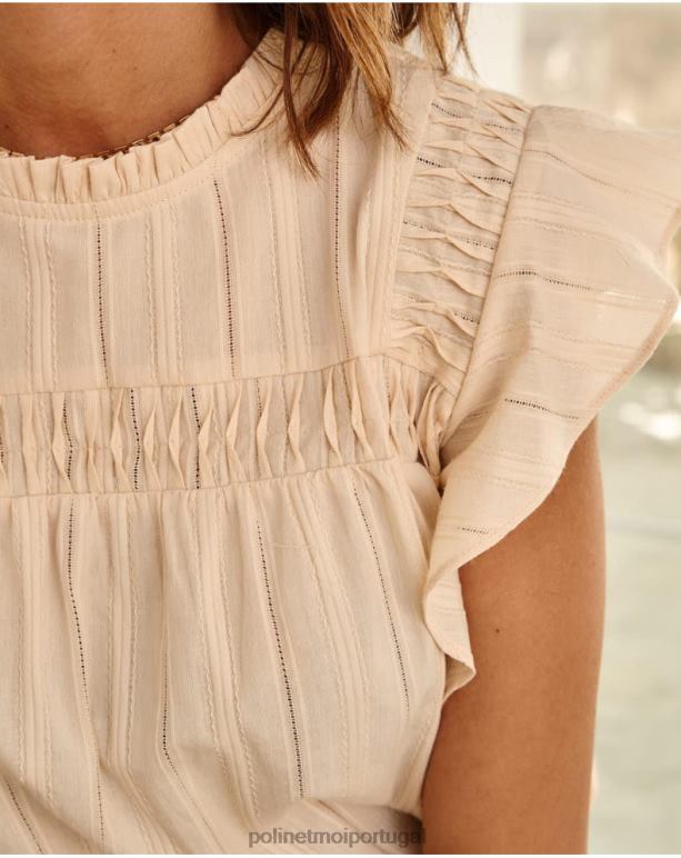 blusa babado saroa Polin et moi JV4FH162 roupas bege