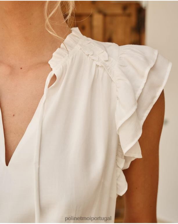 blusa babados abril Polin et moi JV4FH173 roupas branco