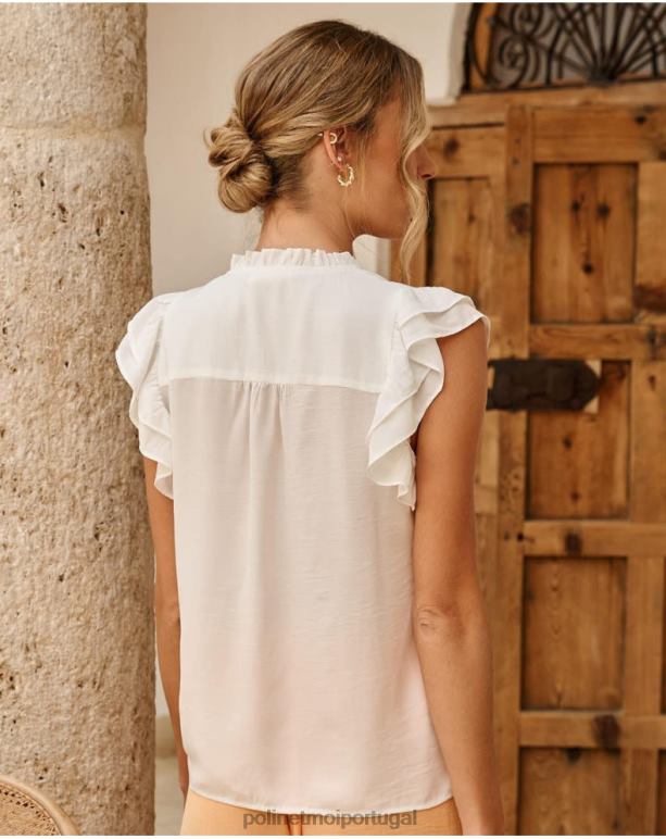 blusa babados abril Polin et moi JV4FH173 roupas branco