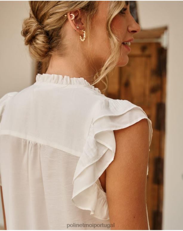 blusa babados abril Polin et moi JV4FH173 roupas branco