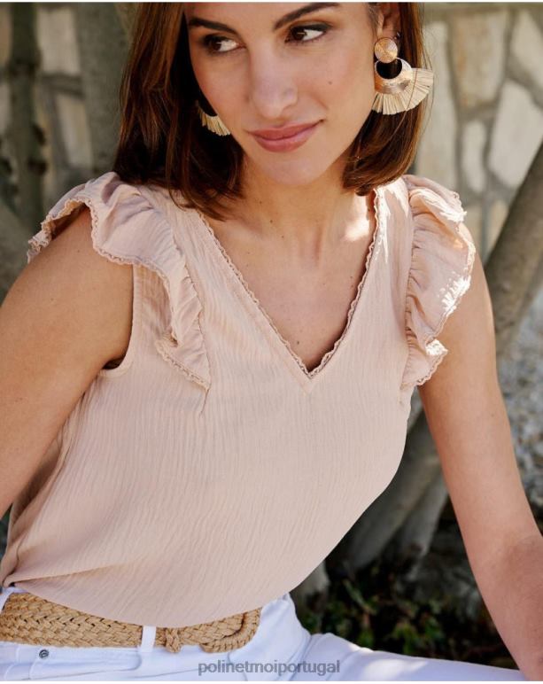 blusa babados rosalinda Polin et moi JV4FH187 roupas bege