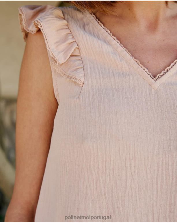 blusa babados rosalinda Polin et moi JV4FH187 roupas bege