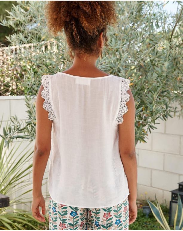 blusa de renda mery Polin et moi JV4FH153 roupas branco
