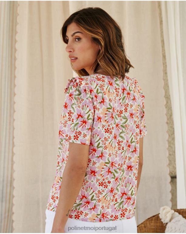 blusa floral wilhelmina Polin et moi JV4FH172 roupas malva