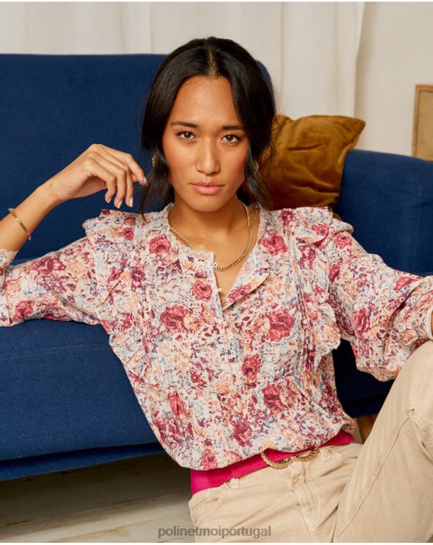 blusa flores isabela Polin et moi JV4FH233 roupas framboesa