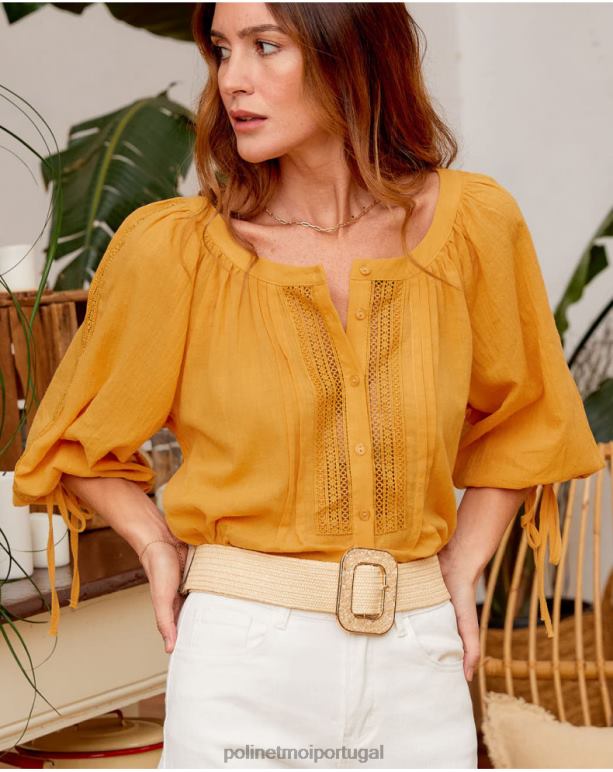 blusa rachel larga Polin et moi JV4FH232 roupas ocre