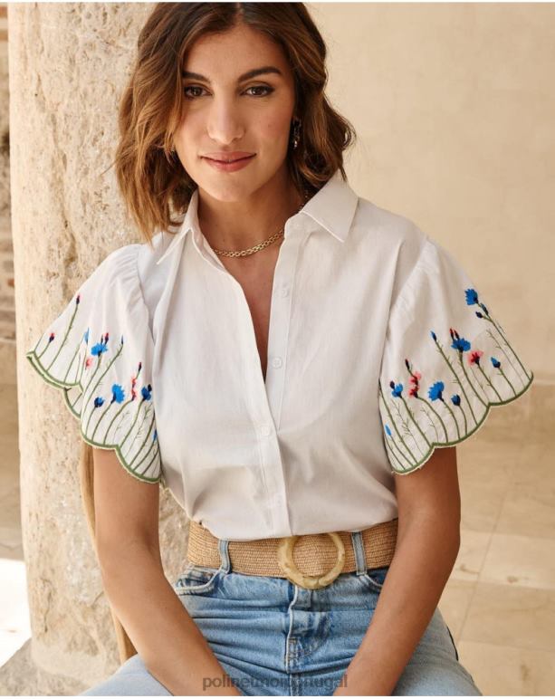 camisa babado amira Polin et moi JV4FH181 roupas branco