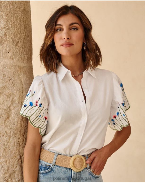 camisa babado amira Polin et moi JV4FH181 roupas branco