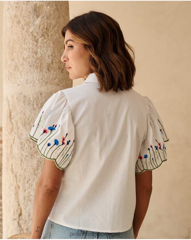 camisa babado amira Polin et moi JV4FH181 roupas branco