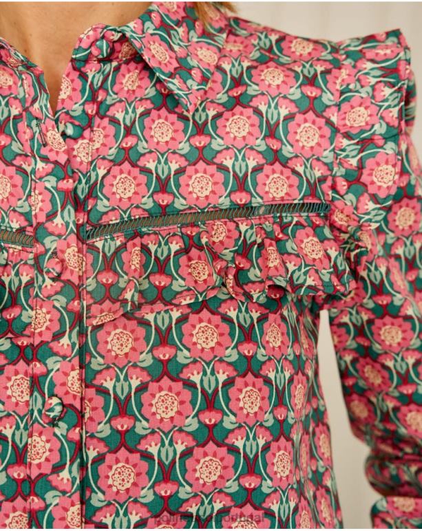 camisa babados calliope Polin et moi JV4FH229 roupas framboesa