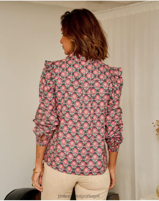 camisa babados calliope Polin et moi JV4FH229 roupas framboesa