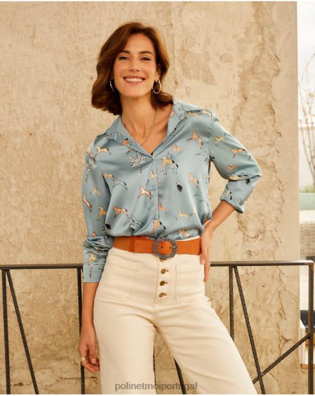 camisa cavalo vale Polin et moi JV4FH215 roupas jeans