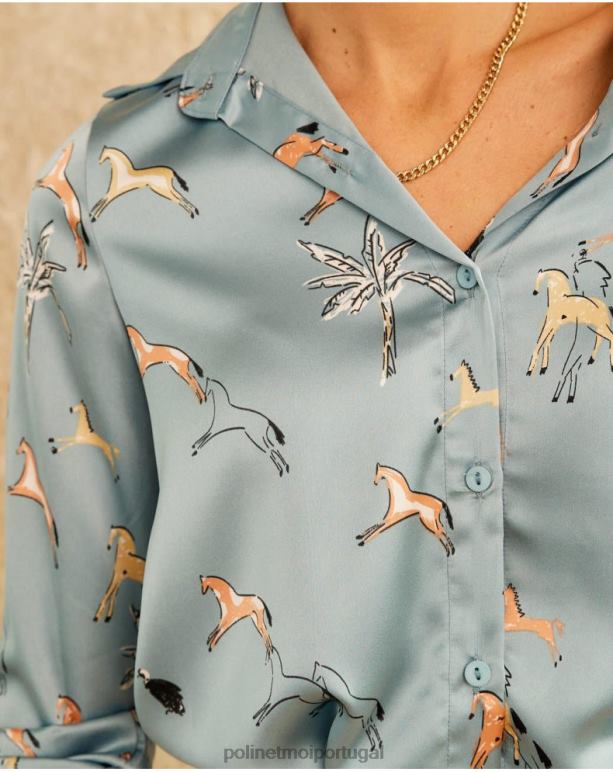 camisa cavalo vale Polin et moi JV4FH215 roupas jeans