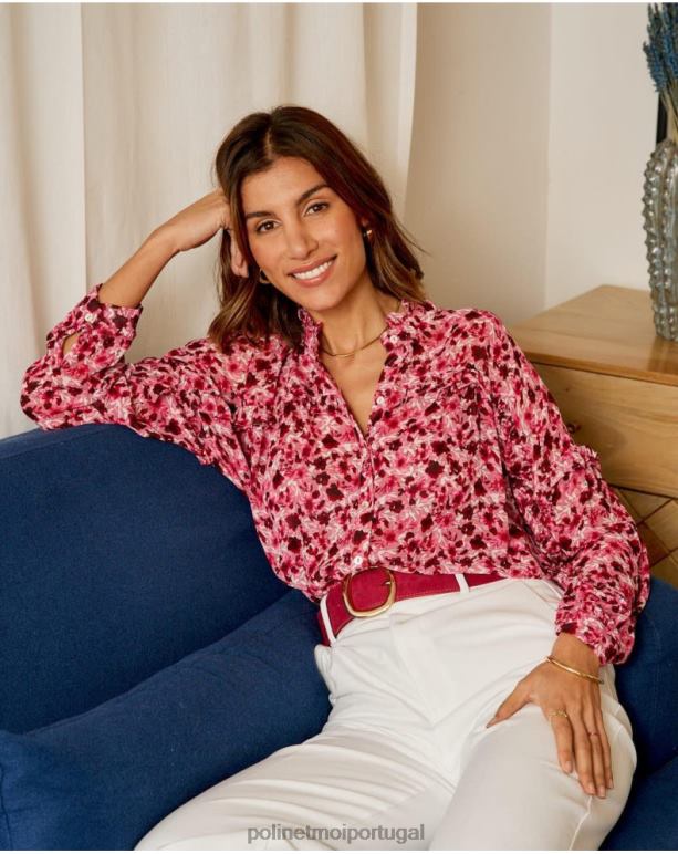 camisa floral charlotte Polin et moi JV4FH195 roupas framboesa