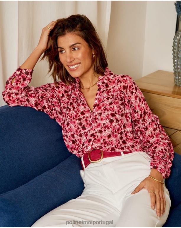 camisa floral charlotte Polin et moi JV4FH195 roupas framboesa