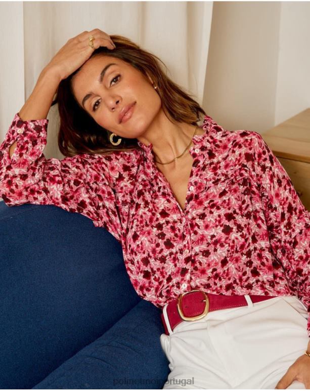 camisa floral charlotte Polin et moi JV4FH195 roupas framboesa