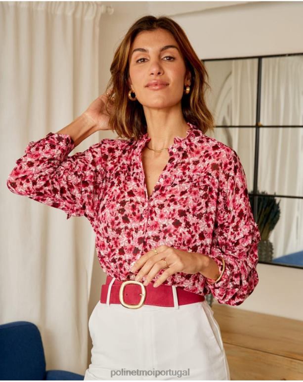camisa floral charlotte Polin et moi JV4FH195 roupas framboesa