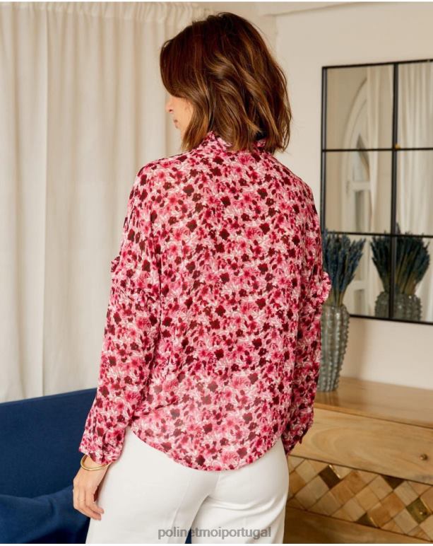 camisa floral charlotte Polin et moi JV4FH195 roupas framboesa