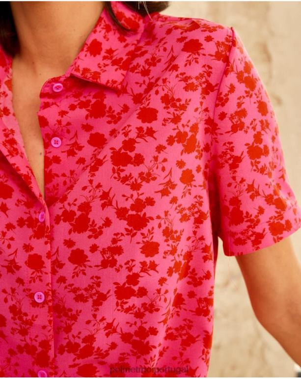 camisa flores cressida Polin et moi JV4FH209 roupas framboesa
