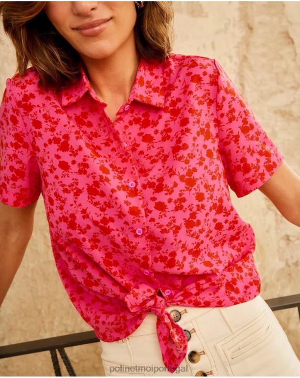 camisa flores cressida Polin et moi JV4FH209 roupas framboesa