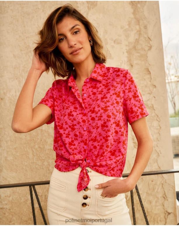 camisa flores cressida Polin et moi JV4FH209 roupas framboesa