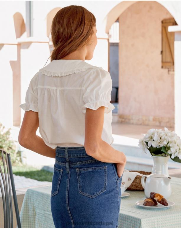 camisa gola baby mia Polin et moi JV4FH235 roupas branco