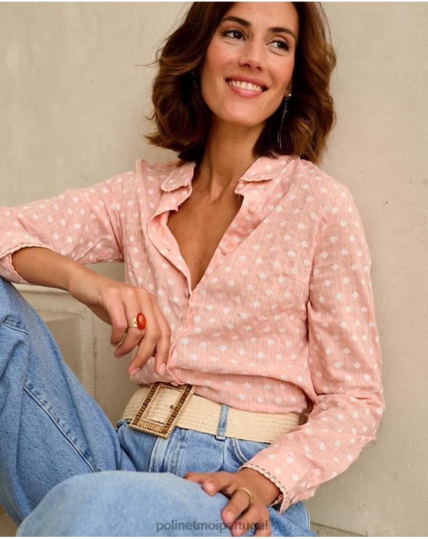 camisa hari de bolinhas Polin et moi JV4FH203 roupas rosa