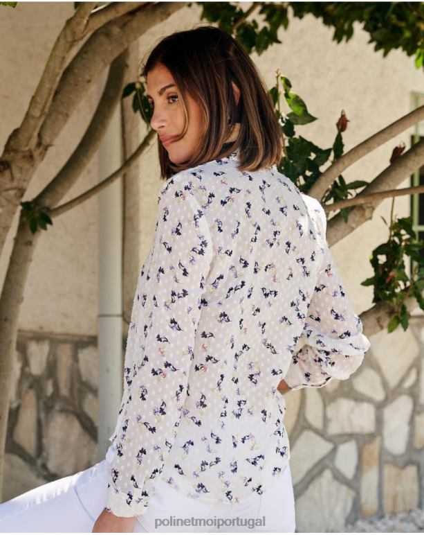 camisa plumeti emelina Polin et moi JV4FH200 roupas branco