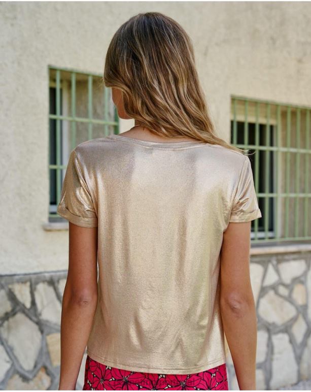 camiseta brillo astrid Polin et moi JV4FH292 roupas ouro/platina