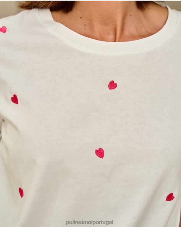 camiseta corações idoya Polin et moi JV4FH282 roupas branco