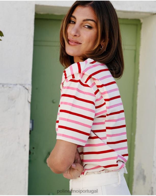 camiseta listrada eugenia Polin et moi JV4FH270 roupas rosa