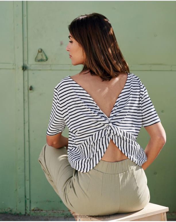 camiseta listrada paty Polin et moi JV4FH259 roupas marinho