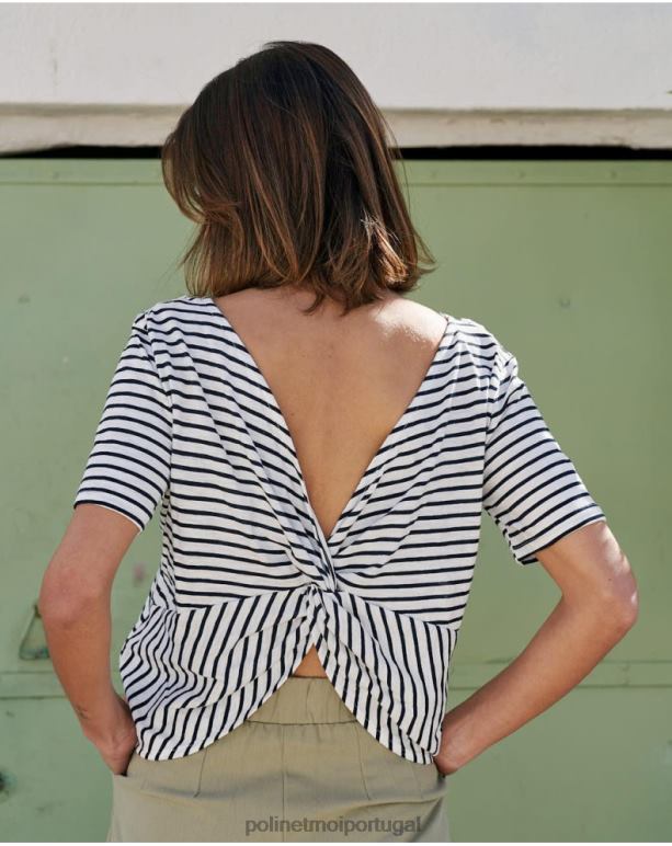 camiseta listrada paty Polin et moi JV4FH259 roupas marinho