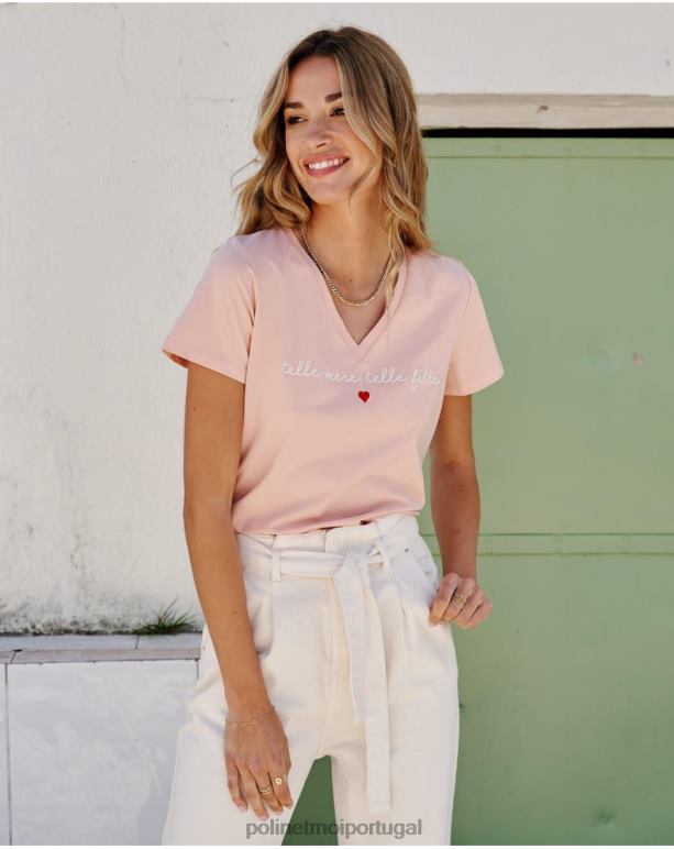 camiseta pico eugenia Polin et moi JV4FH274 roupas rosa