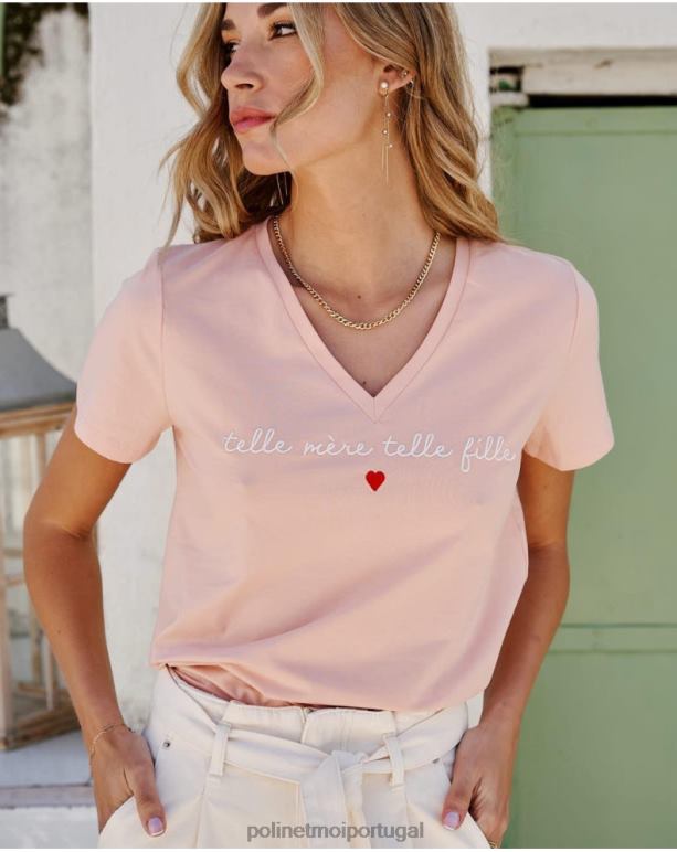 camiseta pico eugenia Polin et moi JV4FH274 roupas rosa