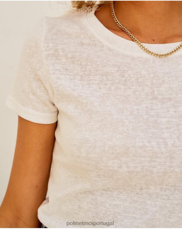 camiseta puntilla mirta Polin et moi JV4FH290 roupas branco