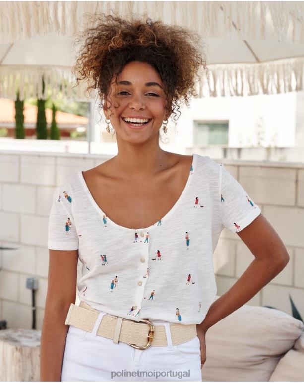 pessoas vão camiseta Polin et moi JV4FH238 roupas branco