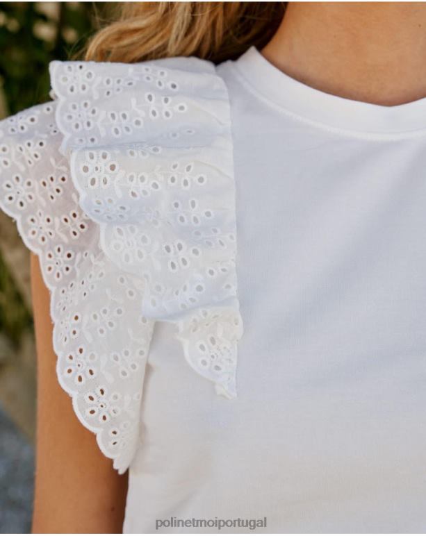 top aimara com babados Polin et moi JV4FH266 roupas branco