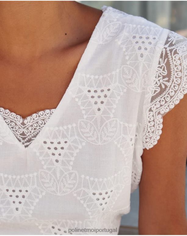 top batista amparo Polin et moi JV4FH240 roupas branco