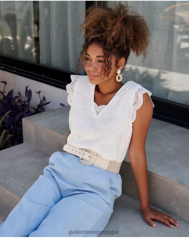 top batista amparo Polin et moi JV4FH240 roupas branco