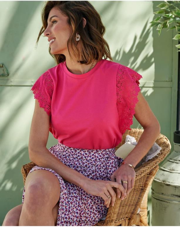 top sissi babado Polin et moi JV4FH275 roupas fúcsia