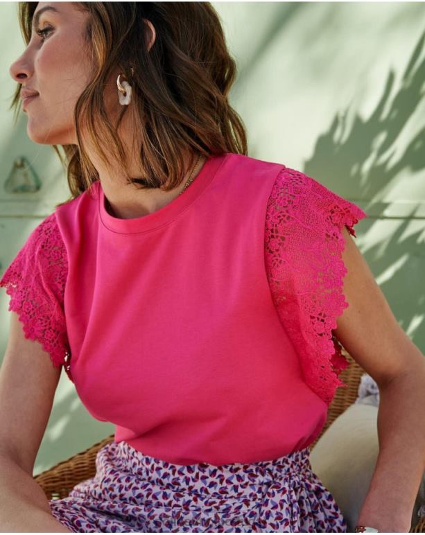 top sissi babado Polin et moi JV4FH275 roupas fúcsia